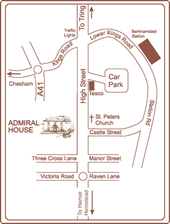 Map to Admiral House from Tesco Car park